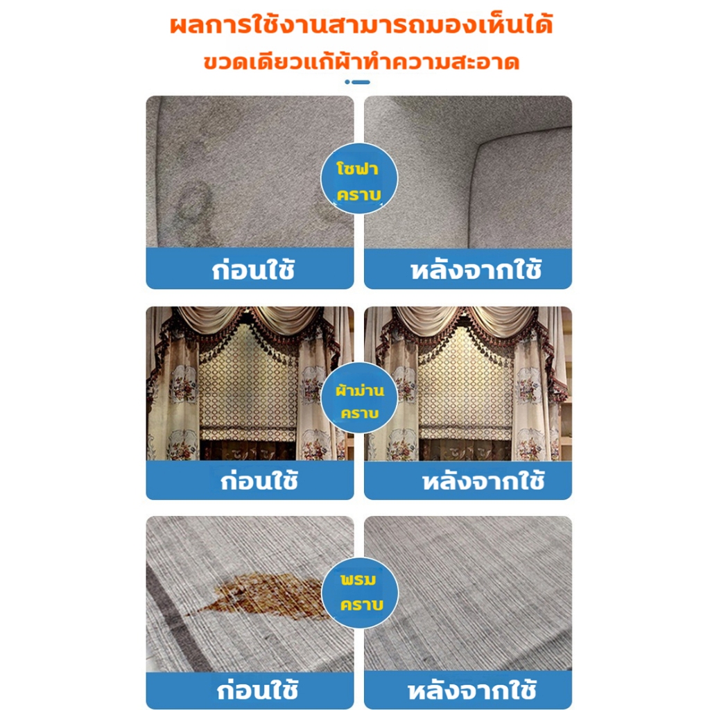 ภาพเพิ่มเติมของ สเปรย์ซักโซฟา 750ml แบบซักแห้ง สเปรย์ซักโซฟา ทำความสะอาดพรม โซฟา พรมปูพื้น แรงขจัดคราบ 3 เท่า สเปรย์ซักโซฟา
