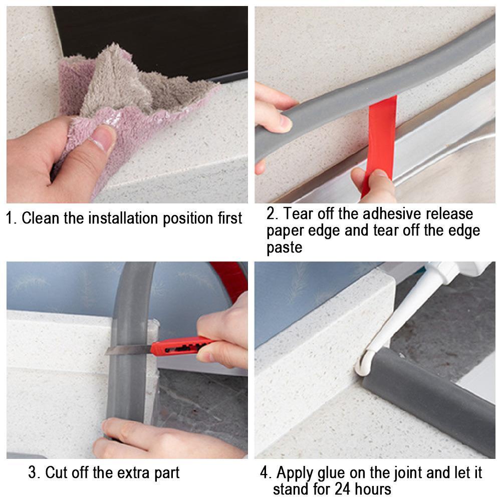 ภาพเพิ่มเติมของ CRAFT Water Stopper Shower Dam Barrier ซิลิโคนกันลื่นน้ําท่วม Barrier อุปกรณ์ห้องน้ําประตูด้านล่างแถบปิดผนึก