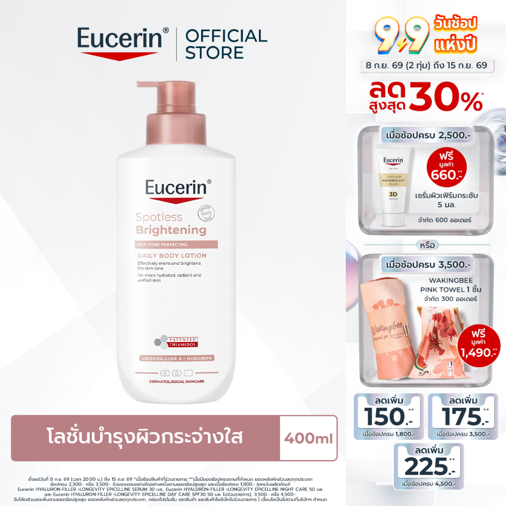 ภาพเพิ่มเติมของ Eucerin SPOTLESS BRIGHTENING SKIN TONE PERFECTING BODY LOTION 400ml บอดี้โลชั่นบำรุงผิวกระจ่างใส