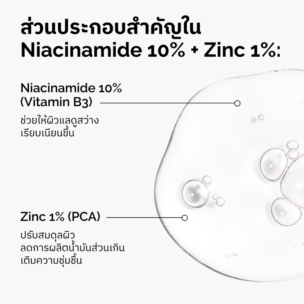 ภาพเพิ่มเติมของ The Ordinary Niacinamide 10% + Zinc 1% | เซรั่มลดการเกิดสิว กระชับรูขุมขน ลดความมัน ผิวแลดูกระจ่างใส