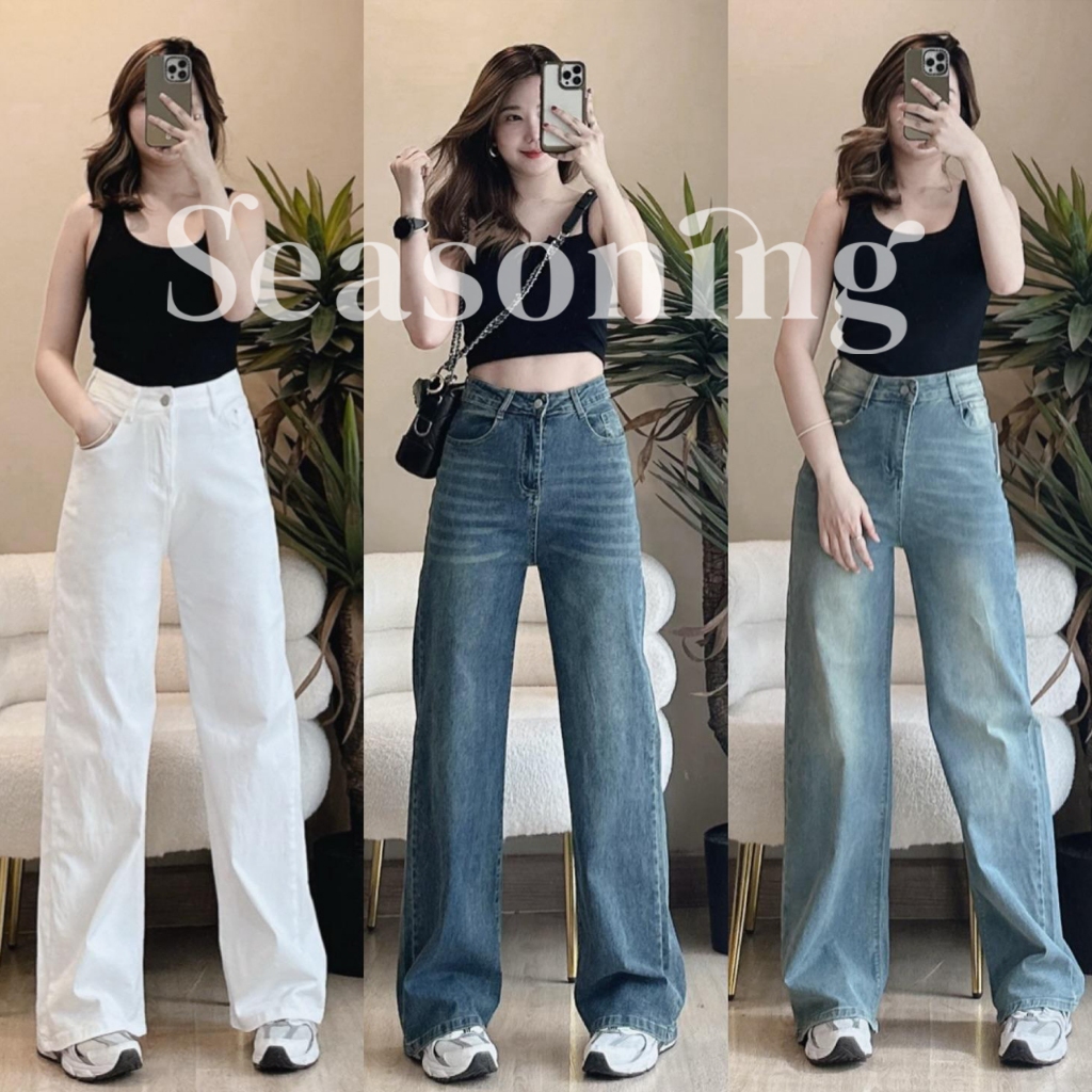 [ใช้โค้ดส่วนลดได้]*ยาว 41-42" * Seasoning รุ่น OG มีไซส์ S-7XL [ ผ้ายืด ] ขากระบอกใหญ่
