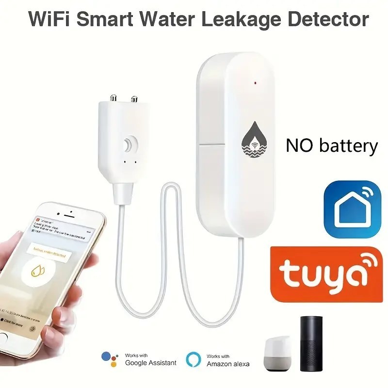 Wifi Tuya สมาร์ท Water Leak Sensor เครื่องตรวจจับสัญญาณเตือนน้ําท่วม Water Leakage Sensor ใช้งานร่วมกับ Smart Life Google Home Alexa