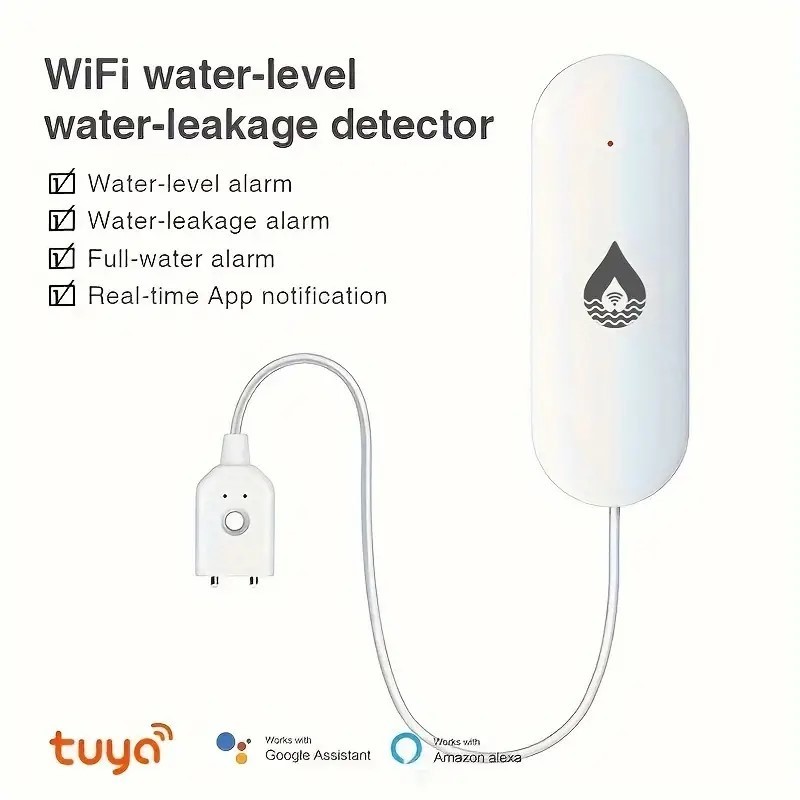 ภาพเพิ่มเติมของ Wifi Tuya สมาร์ท Water Leak Sensor เครื่องตรวจจับสัญญาณเตือนน้ําท่วม Water Leakage Sensor ใช้งานร่วมกับ Smart Life Google Home Alexa