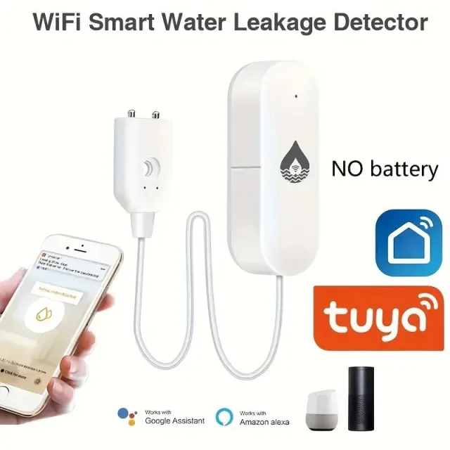 Wifi Tuya สมาร์ท Water Leak Sensor เครื่องตรวจจับสัญญาณเตือนน้ําท่วม Water Leakage Sensor ใช้งานร่วมกับ Smart Life Google Home Alexa