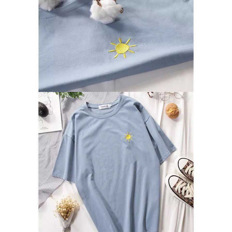 ภาพเพิ่มเติมของ 💙YUI💙 เสื้อยืด ลายปัก Day & Night สวมใส่สบาย #9012