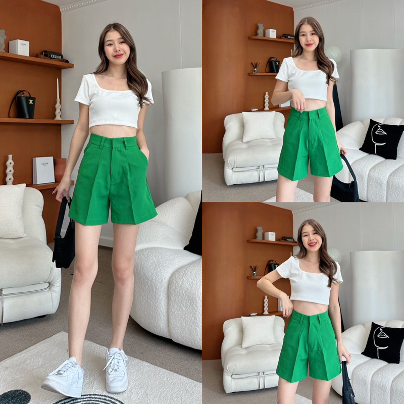ภาพเพิ่มเติมของ กางเกงขาสั้นผู้หญิง เอวสูง ทรงสวย ผ้าดี ใส่สบาย แมทช์ง่าย พรางหุ่น รุ่น Basic Shorts by BEMYCHIC