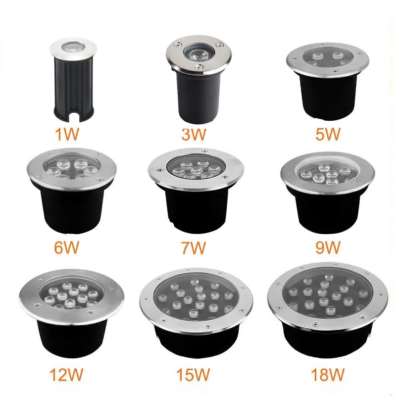ภาพเพิ่มเติมของ IP68 LED โคมไฟใต้ดิน 6W 9W บันไดแบบฝังน้ําท่วมสปอตไลท์พื้นดินกันน้ํากลางแจ้งสวน 220V 12V