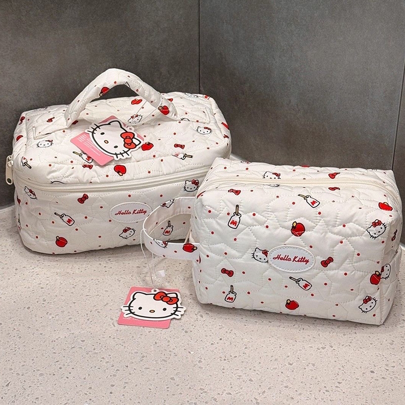 ภาพเพิ่มเติมของ กระเป๋าแต่งหน้า Hello Kitty สุดน่ารัก – กระเป๋าเก็บเครื่องสําอางมือแบบพกพาสําหรับผู้หญิงและผู้ชาย