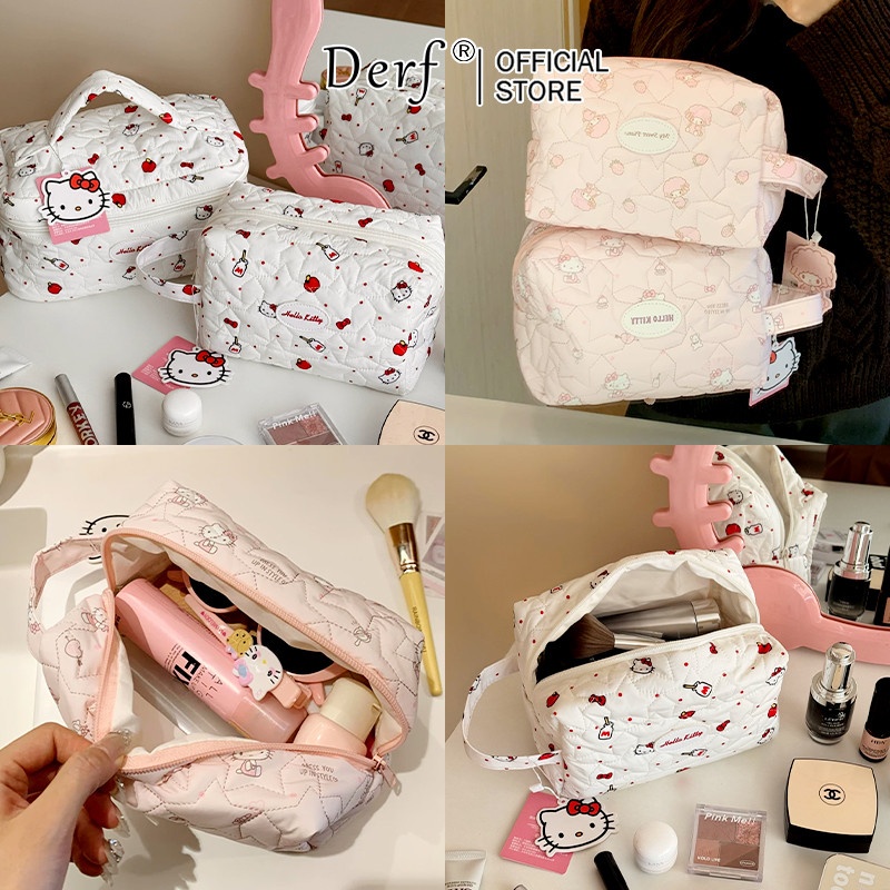 ภาพเพิ่มเติมของ กระเป๋าแต่งหน้า Hello Kitty สุดน่ารัก – กระเป๋าเก็บเครื่องสําอางมือแบบพกพาสําหรับผู้หญิงและผู้ชาย