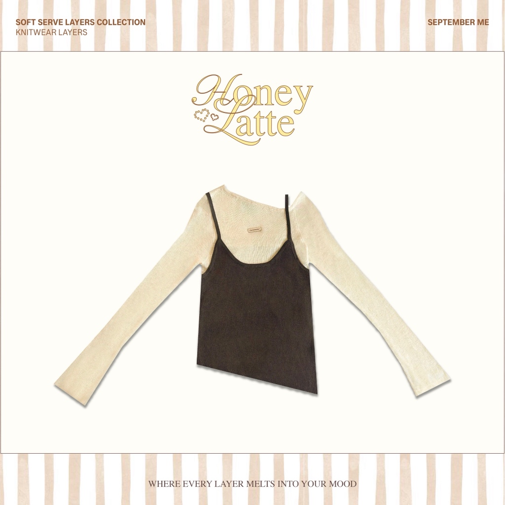 ภาพเพิ่มเติมของ SEPTEMBER ME - Soft Serve Layers เสื้อไหมพรมแขนยาวปาด