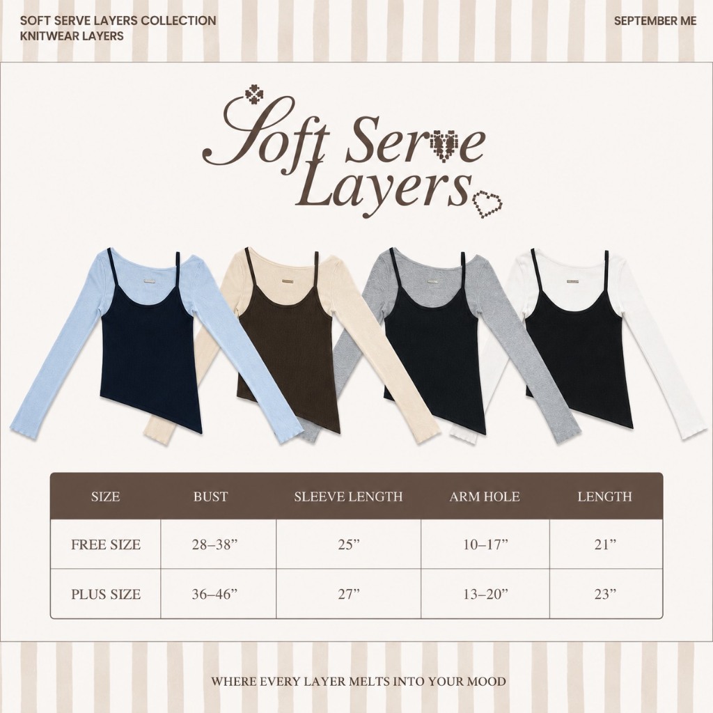 ภาพเพิ่มเติมของ SEPTEMBER ME - Soft Serve Layers เสื้อไหมพรมแขนยาวปาด