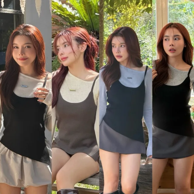 SEPTEMBER ME - Soft Serve Layers เสื้อไหมพรมแขนยาวปาด