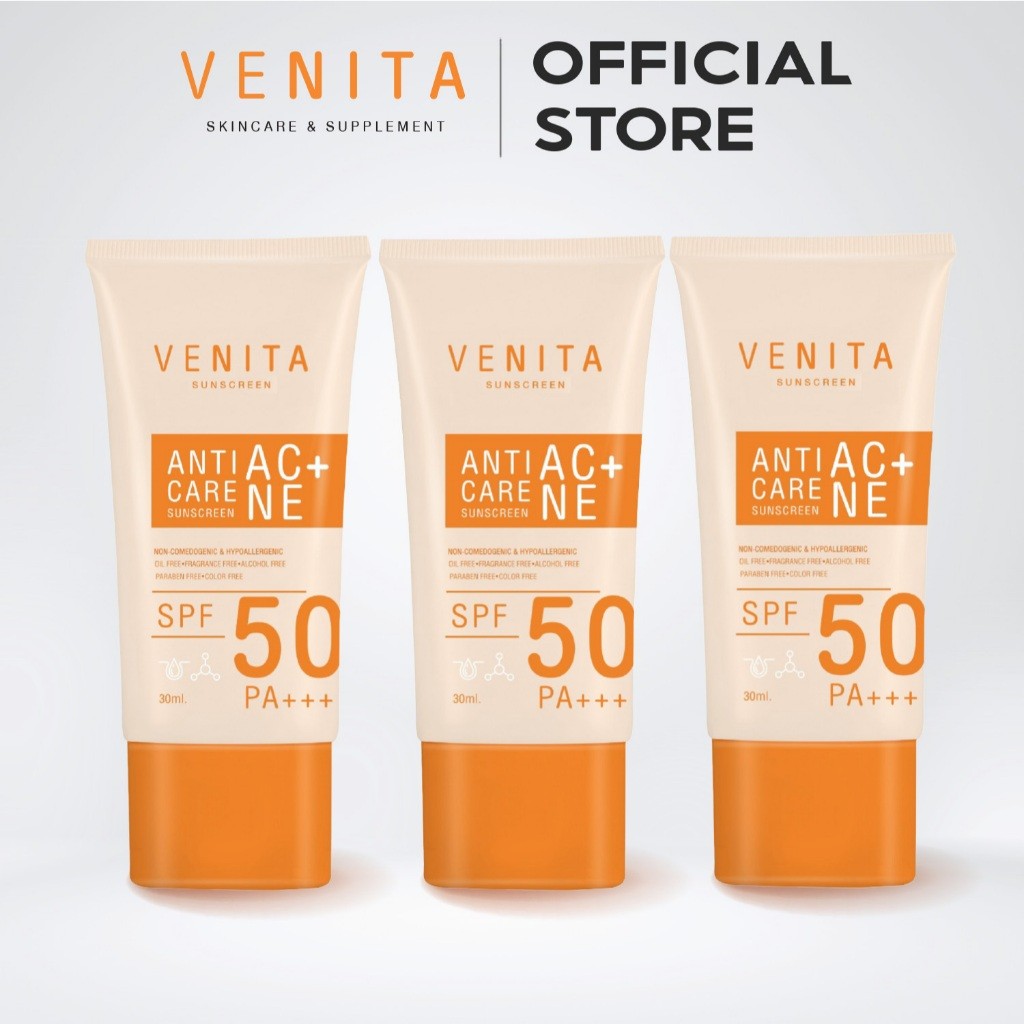 ภาพเพิ่มเติมของ VENITA ครีมกันแดดเวนิต้า Venita Anti-Acne Care Sunscreen SPF50/PA+++plus เนื้อครีมเจล ซึมเร็ว