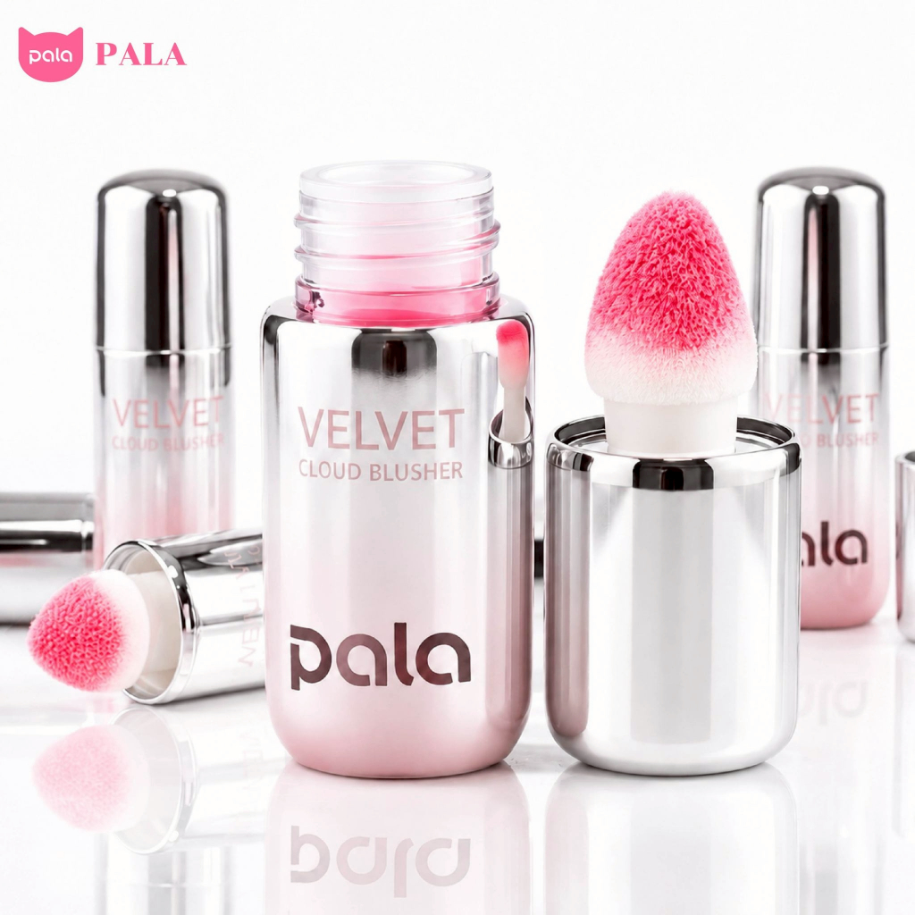 ภาพเพิ่มเติมของ PALA บลัชออนเนื้อน้ำ VELVET LIQUID BLUSHER บลัชออน ทาแก้มและเปลือกตา 7g. แบรนด์ไทย มี อ.ย.