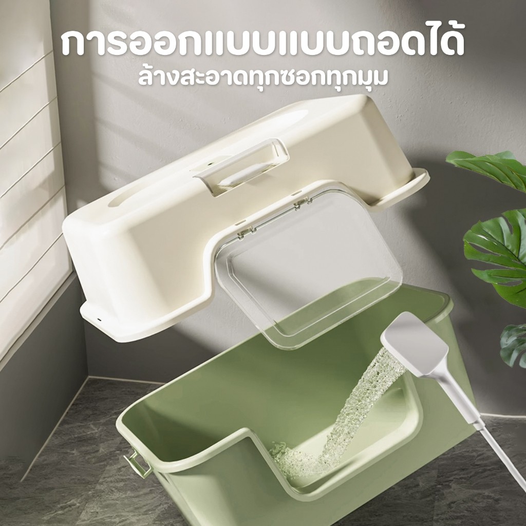 ภาพเพิ่มเติมของ 【จัดส่งฟรี】🔥ห้องน้ำแมวแบบปิด ขนาดใหญ่ ป้องกันกลิ่น กันกระเซ็น พื้นที่กว้าง แถมที่ตักทรายแมว คุ้มค่า