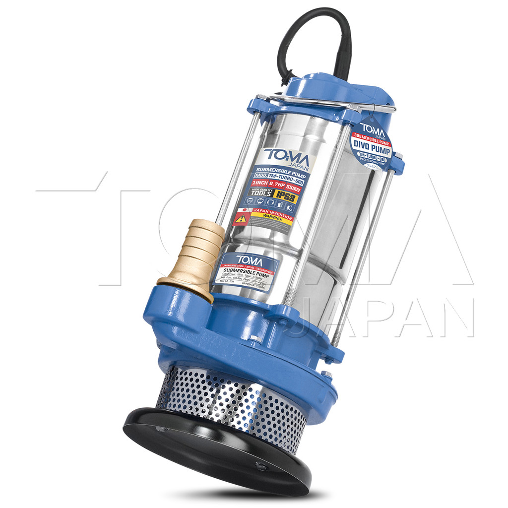 ภาพเพิ่มเติมของ TOMA JAPAN ปั๊มแช่สแตนเลส 1 นิ้ว 550W 0.7HP ไดโว่ Submersible Stainless Steel Pump รุ่นเทอร์โบงานหนัก TM-TURBO-660 1นิ้ว
