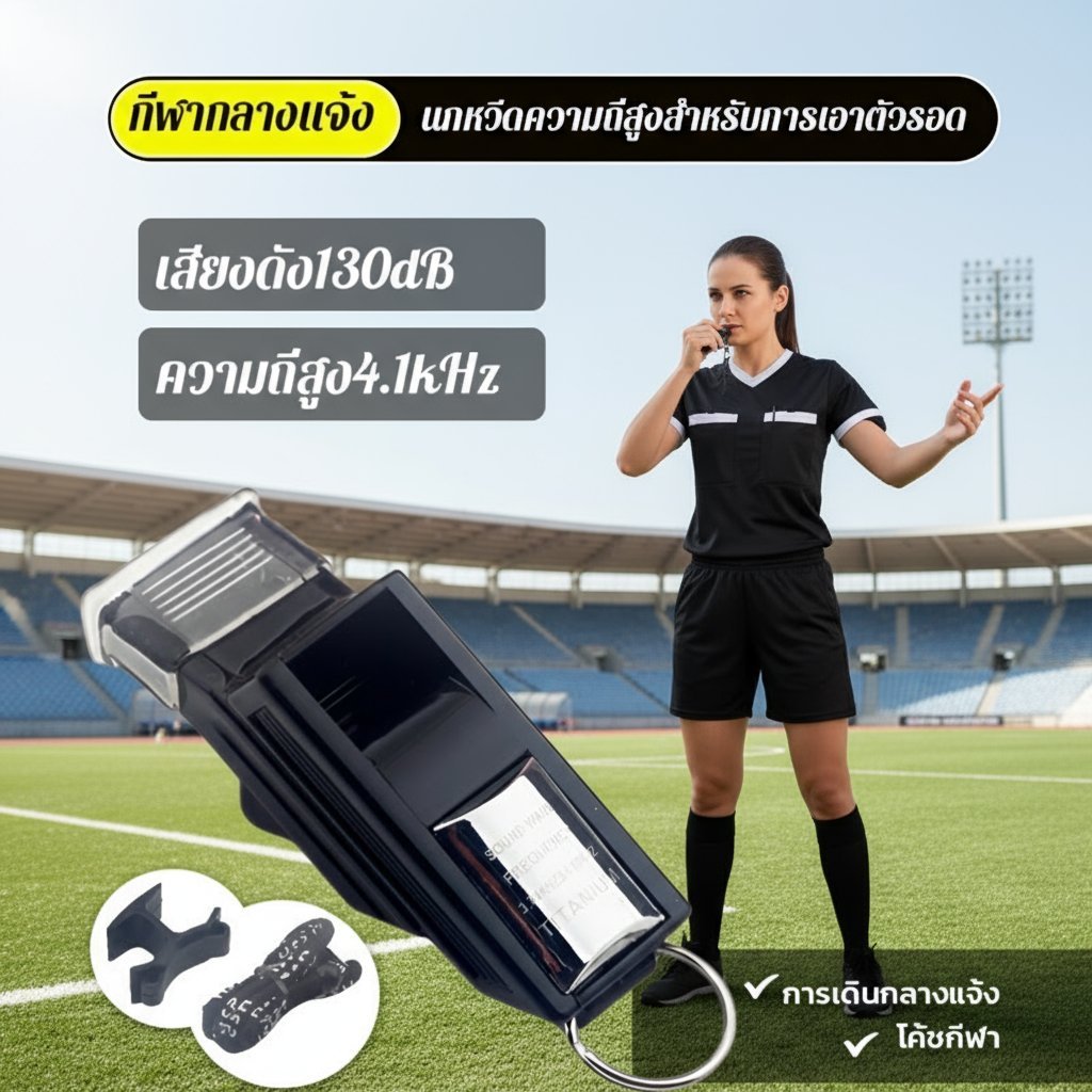 ⚽เหมาะสำหรับกีฬาทุกประเภท🏀นกหวีดความถี่สูง130เดซิเบล นกหวีดกีฬาแบบมืออาชีพ อุปกรณ์เอาตัวรอดในป่า เสียงทะลุระยะ300เมตร ใช้ได้แม้ในพายุฝน การเดินป่าลึก การแข่งขันฟุตบอล/บาสเกตบอล กิจกรรมฝึกสุนัข เหตุการณ์น้ำท่วมฉุกเฉิน อุปกรณ์สัญญาณภัยแบบพกพา