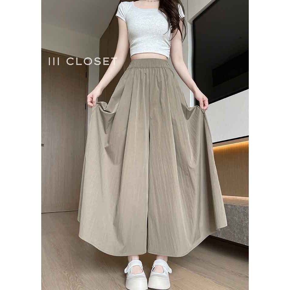 ภาพเพิ่มเติมของ กางเกงกระโปรง lll Freesize lll COM523 สม็อกรอบเอว มีกระเป๋าข้าง ผ้าครัช ไม่ต้องรีด ใส่สบาย