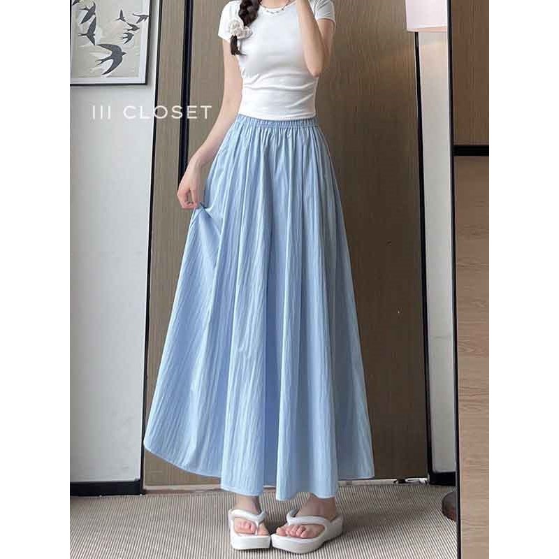 ภาพเพิ่มเติมของ กางเกงกระโปรง lll Freesize lll COM523 สม็อกรอบเอว มีกระเป๋าข้าง ผ้าครัช ไม่ต้องรีด ใส่สบาย