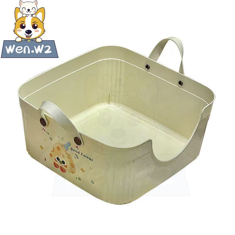 ภาพเพิ่มเติมของ wen.W2 กระบะทรายแมวทรงเปิดขอบสูง กันทรายกระเด็นดีมาก! แบบมีฝาครอบ พร้อมที่ตักและหูหิ้ว