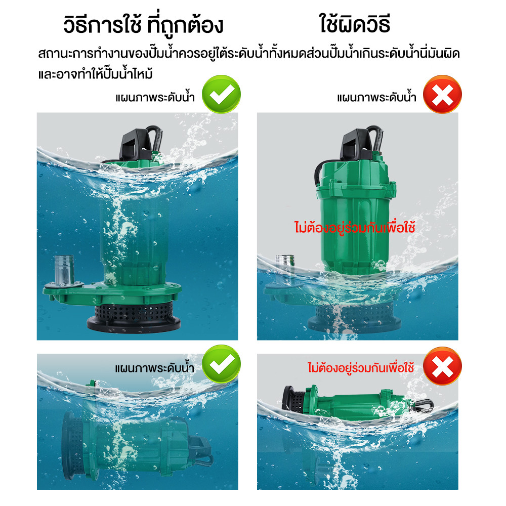 ภาพเพิ่มเติมของ ปั๊มจุ่มไดโว่ดูดโคลน 1นิ้ว/2นิ้ว ปั๊มแช่ไฟฟ้า มอเตอร์ทองแดงแท้100% ปั๊มน้ำสูบตะกอน