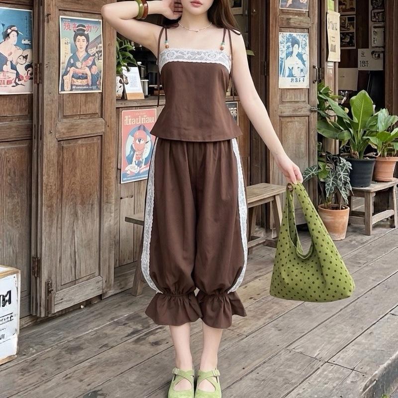 ภาพเพิ่มเติมของ Jinni minimal เซตสายเดี่ยว กางเกงจินนี่ (มีแยกขาย) t39มุก+t40
