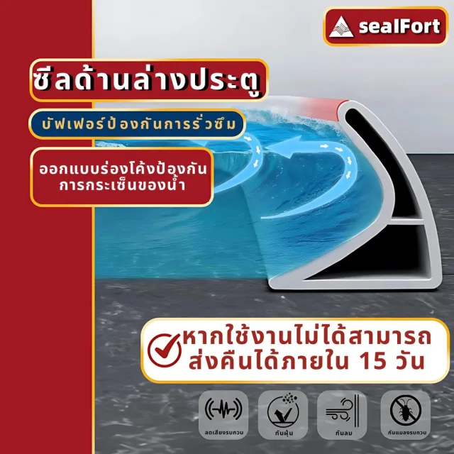 SealFort ยางกันน้ํา โค้งใดก็ได้ ซิลิโคนกั้นน้ำ กันน้ำท่วมขัง นุ่มไม่บาด เหมาะสำหรับห้องครัวและห้องน้ำ