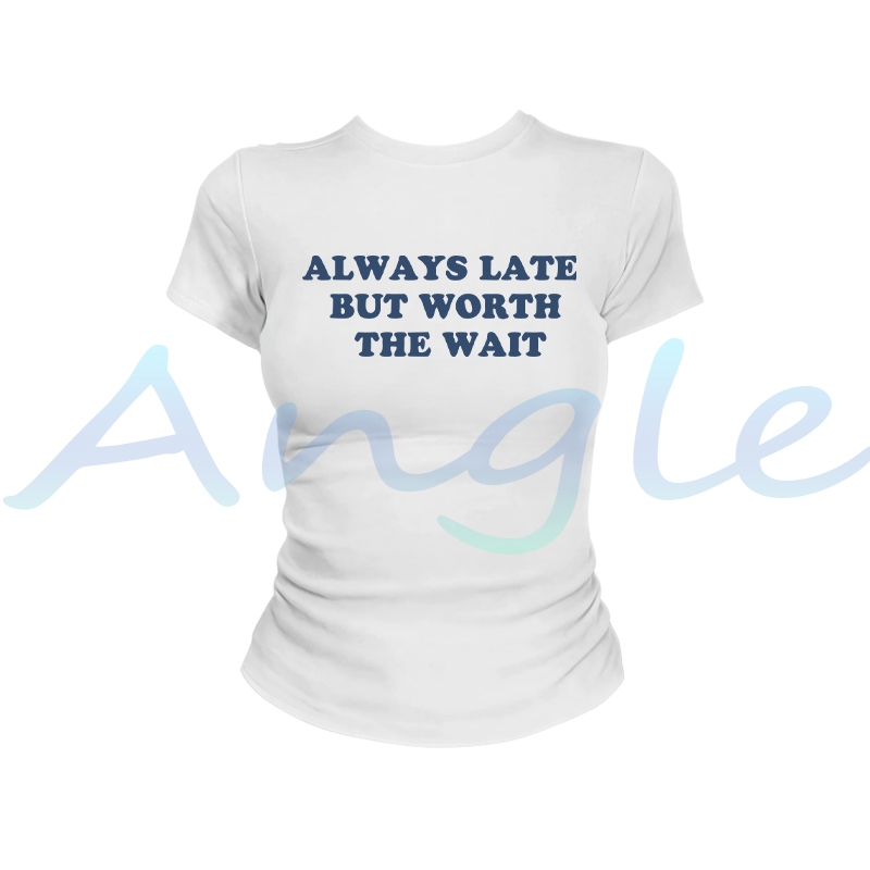 ภาพเพิ่มเติมของ (จัดส่งตลอด 24 ชั่วโมง)Angle Official เสื้อยืดแขนสั้นกระชับผู้หญิง ผ้านุ่ม ดีไซน์เรียบง่ายสไตล์เกาหลี เข้ากับทุกชุด C12