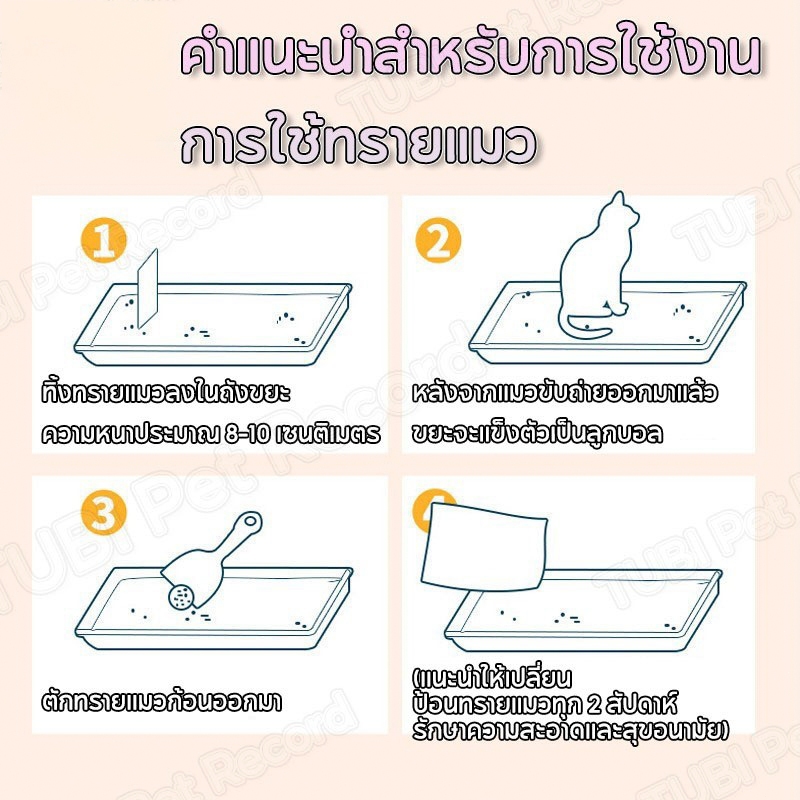 ภาพเพิ่มเติมของ Pet Record ทรายแมวผสม 2kg ทรายแมวเต้าหู้ เบนโทไนท์+แคทแบบเต้าหู้ 💜ลาเวนเดอร์ ✅ดับกลิ่นแรงสุด!
