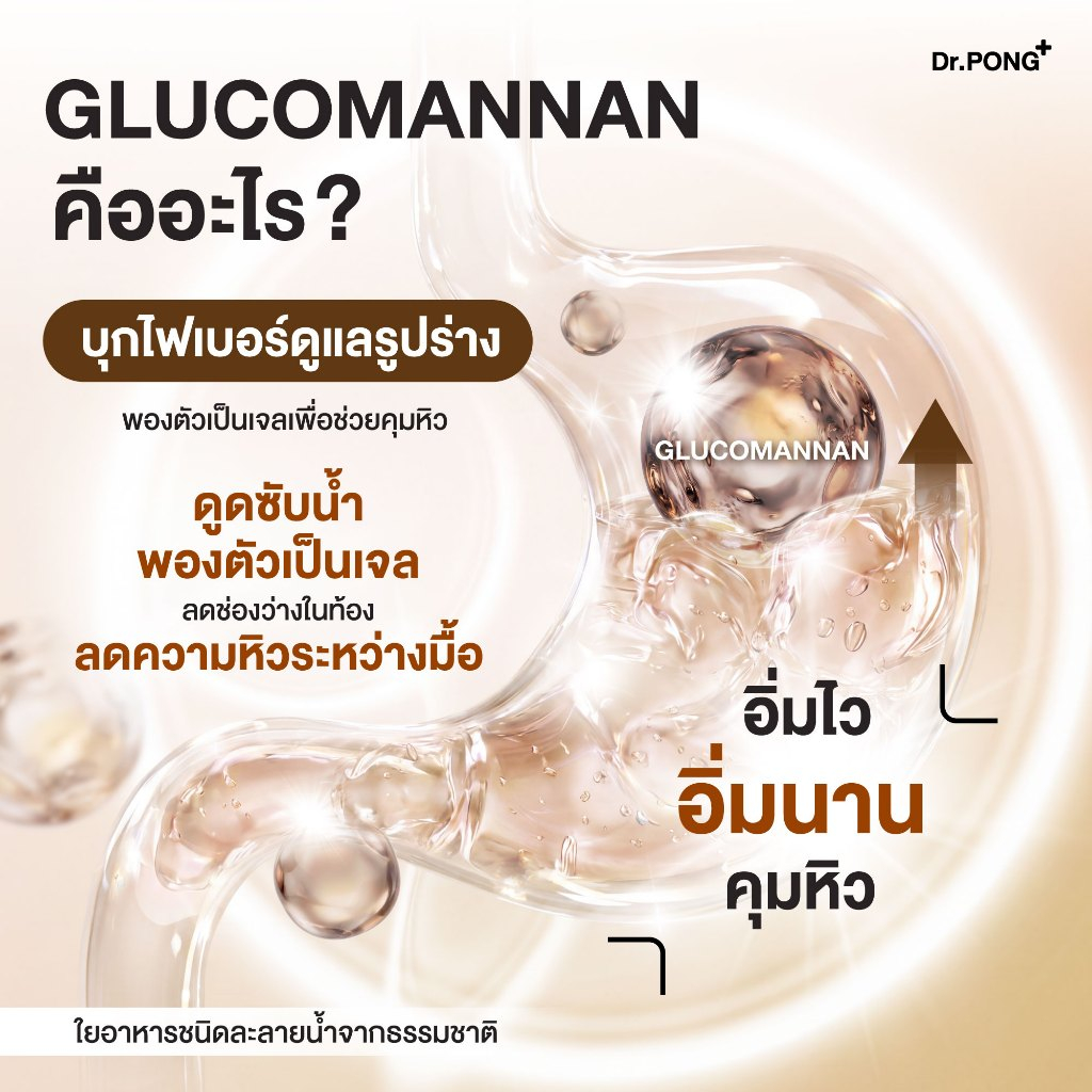 ภาพเพิ่มเติมของ [Pre-Order] Dr.PONG FIBER XS GLUCOMANNAN ไฟเบอร์ XS บุกคุมหิว อิ่มนาน ชะลอการดูดซึมน้ำตาล และลดคอเลสเตอรอล