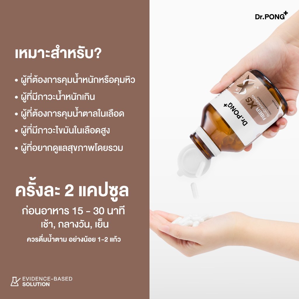 ภาพเพิ่มเติมของ [Pre-Order] Dr.PONG FIBER XS GLUCOMANNAN ไฟเบอร์ XS บุกคุมหิว อิ่มนาน ชะลอการดูดซึมน้ำตาล และลดคอเลสเตอรอล
