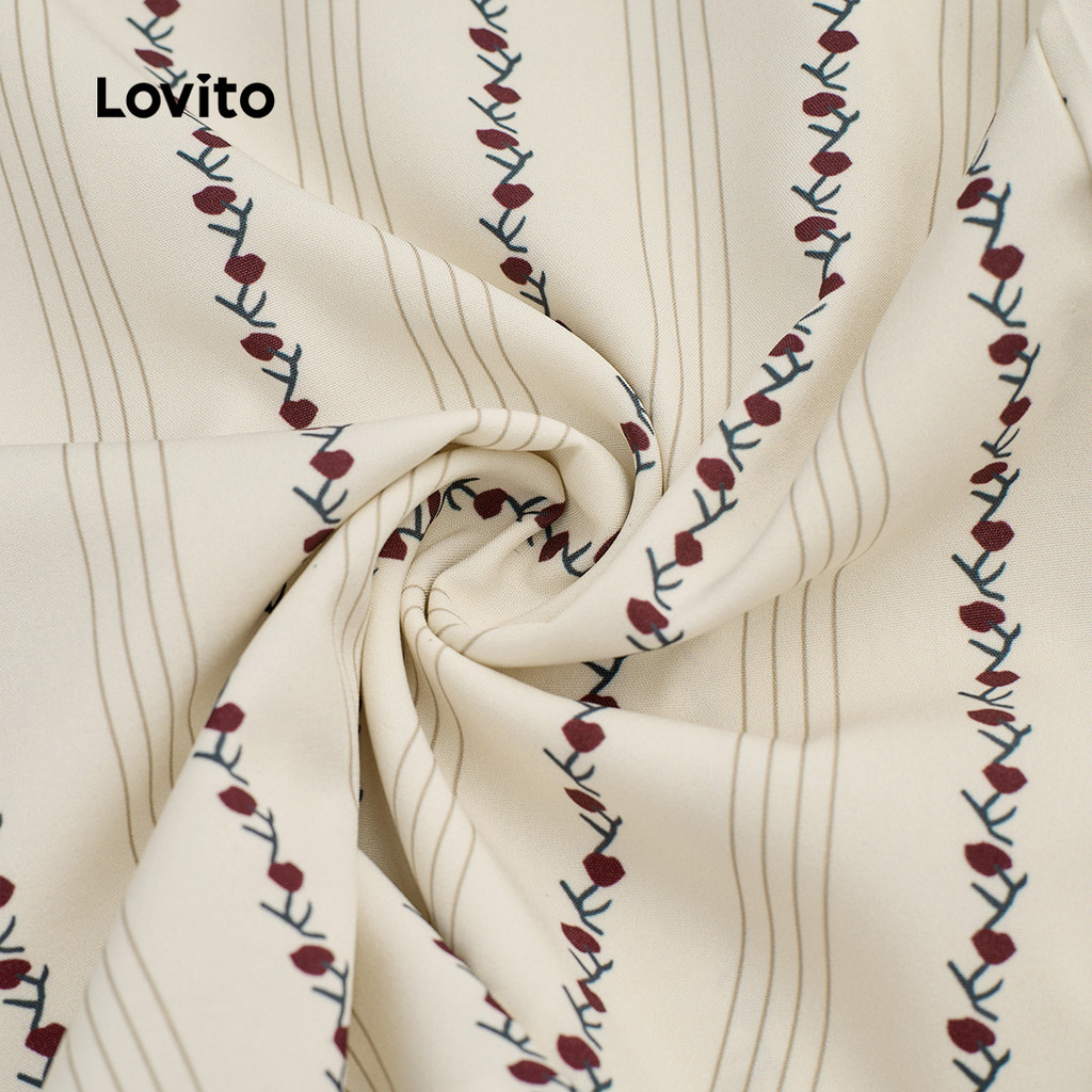 ภาพเพิ่มเติมของ Lovito แคชชวล เสื้อเบลาส์หรือกางเกงสุด กระดุมเรียบง่าย ใส่สบายแต่มีสไตล์ สําหรับฤดูใบไม้ผลิ/ฤดูร้อน เสื้อเบลาส์สีอ่อนกากี สําหรับผู้หญิง L178ED1367