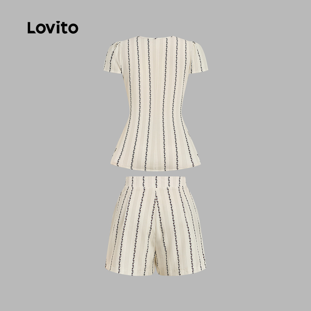 ภาพเพิ่มเติมของ Lovito แคชชวล เสื้อเบลาส์หรือกางเกงสุด กระดุมเรียบง่าย ใส่สบายแต่มีสไตล์ สําหรับฤดูใบไม้ผลิ/ฤดูร้อน เสื้อเบลาส์สีอ่อนกากี สําหรับผู้หญิง L178ED1367
