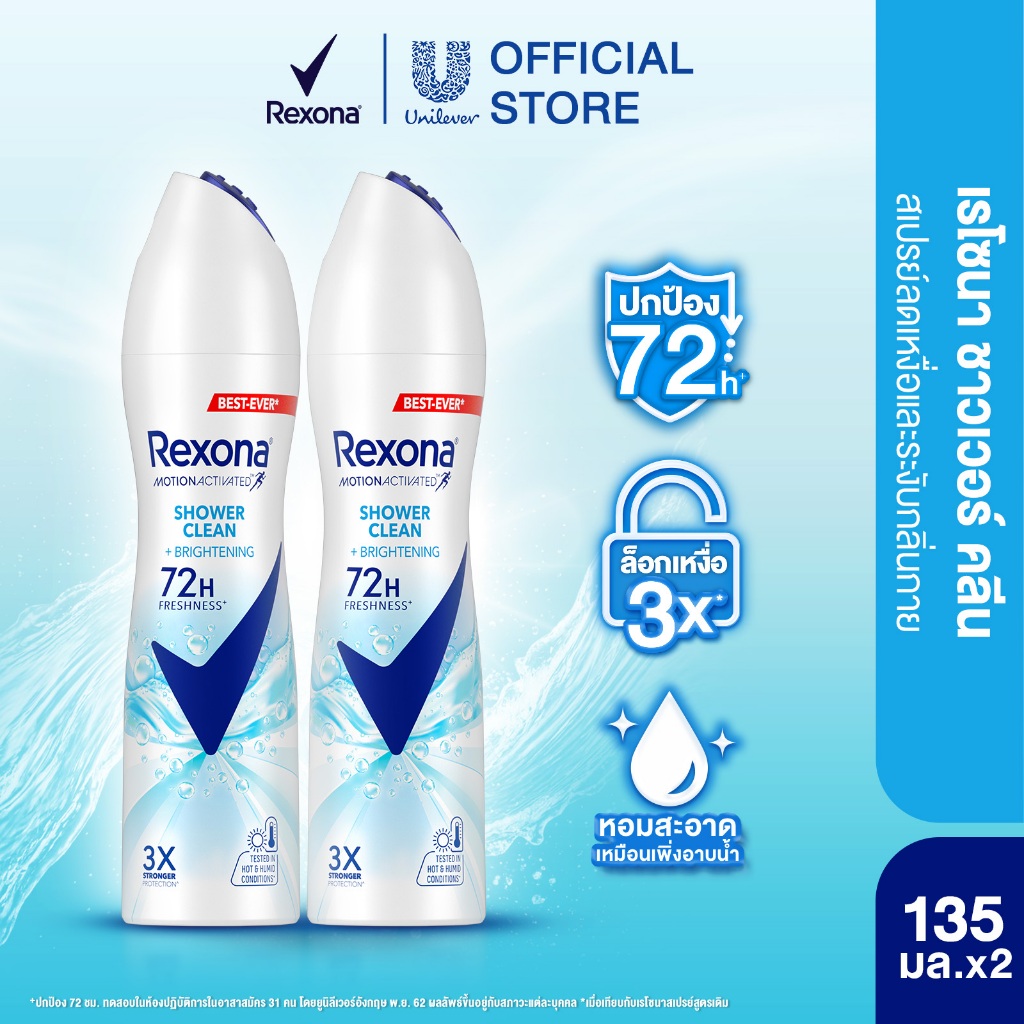 ภาพเพิ่มเติมของ เรโซนา สเปรย์ระงับกลิ่นกาย แพ็คคู่ 135 มล. Rexona Deodorant Spray 135 ml Twin pack (เลือกสูตรด้านใน)