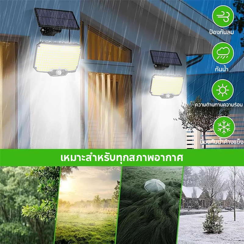 ภาพเพิ่มเติมของ WOW 234LED Solar Motion Light กลางแจ้งแยกแผงไฟน้ําท่วมพลังงานแสงอาทิตย์ 3 โหมดการทํางานสําหรับโรงรถสวนไฟผนังกันน้ํา