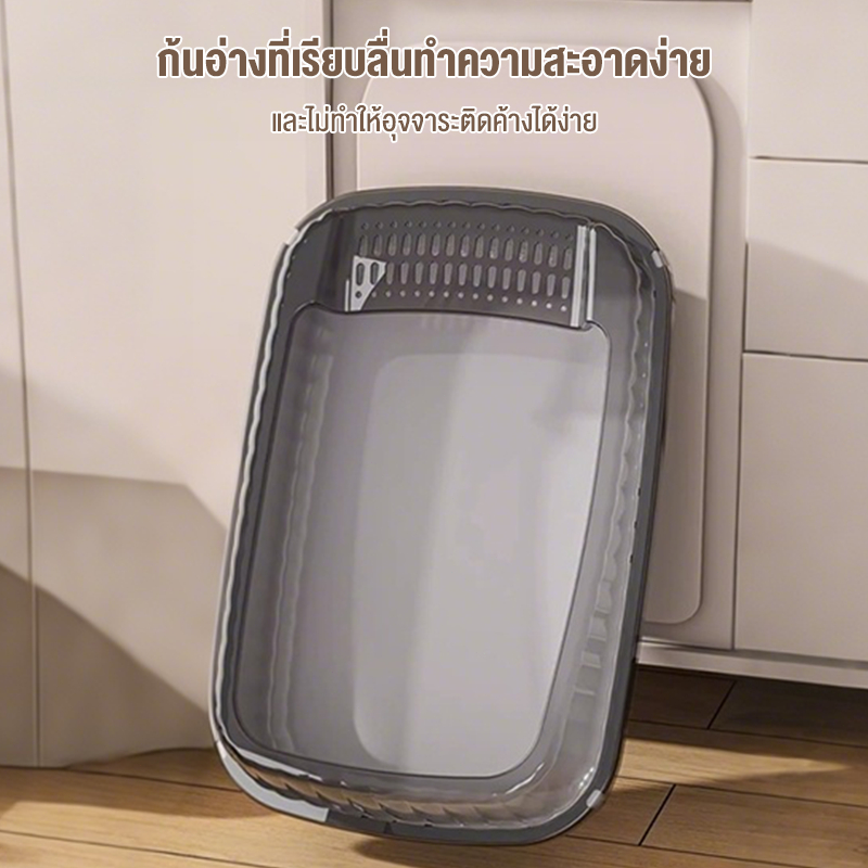 ภาพเพิ่มเติมของ ถาดทรายแมว cat litter box ขอบสูงกันกระเด็น วัสดุ PP กล่องทรายกึ่งเปิด กระบะทรายแมวขนาดใหญ่ ห้องน้ำแมว ห้องน้ำแมวตัวใหญ่