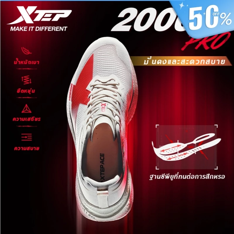 ภาพเพิ่มเติมของ 【XTEP】2000KM 5.0 PRO | รองเท้าวิ่งฝึกซ้อมระดับสุดยอด Super Trainer Running Shoes Full-length ACE Foam midsole