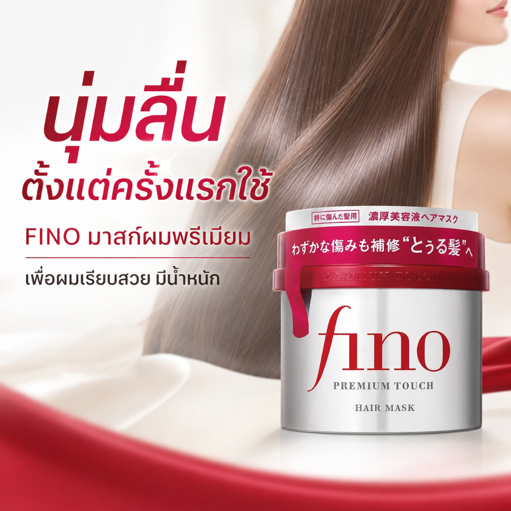 ภาพเพิ่มเติมของ พร้อมส่ง Shiseido Fino Premium Touch Hair Mask กระป๋องแดง 230g มาส์กผมอันดับ1ญี่ปุ่น ซ่อมผมทำสีทำดัด ผมลื่นเนียนได้3วัน