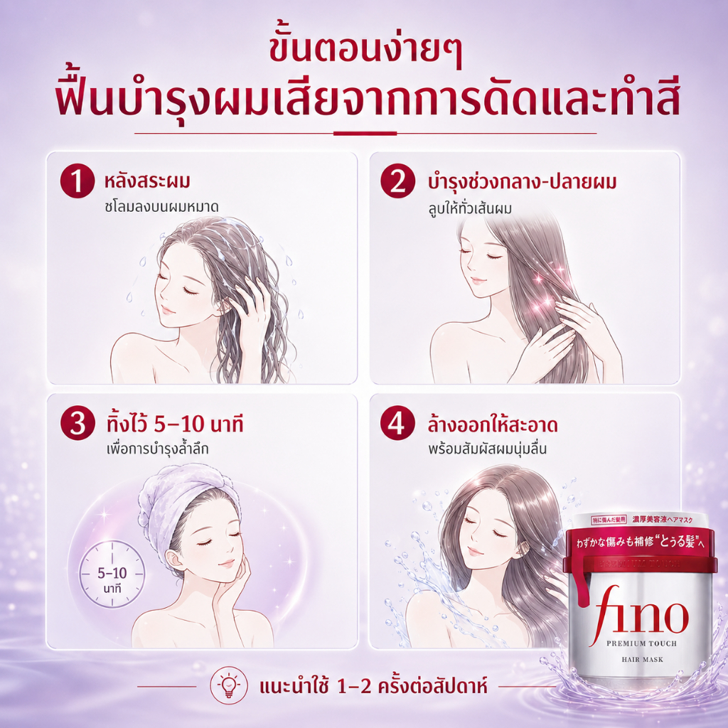 ภาพเพิ่มเติมของ พร้อมส่ง Shiseido Fino Premium Touch Hair Mask กระป๋องแดง 230g มาส์กผมอันดับ1ญี่ปุ่น ซ่อมผมทำสีทำดัด ผมลื่นเนียนได้3วัน