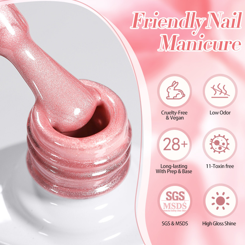 ภาพเพิ่มเติมของ 【Local】BORN PRETTY สีชมพูลูกปัดแก้วคริสตัลแมวตาแม่เหล็กเจลเล็บ Freedom Land Jelly กึ่งถาวร Soak Off UV เจลเคลือบเงา 10ml