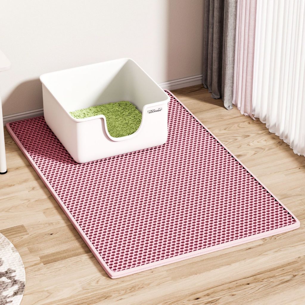 ภาพเพิ่มเติมของ 😻 แผ่นดักทรายแมว 2 ชั้น Cat Litter Mat พรมดักทรายแมว EVA ช่วยดัก ทรายแมว ที่ติดตามเท้า แผ่น รอง ทรายแมว ขนาด ใหญ่