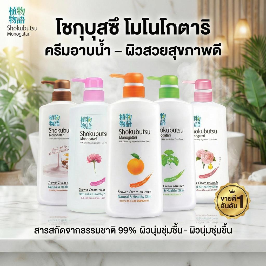ภาพเพิ่มเติมของ 1 แถม 1 ครีมอาบน้ำ โชกุบุสซึ Shokubutsu Monogatari Shower สูตรอ่อนโยน บำรุงผิวนุ่มชุ่มชื่น ระงับกลิ่นกาย 500 มล.