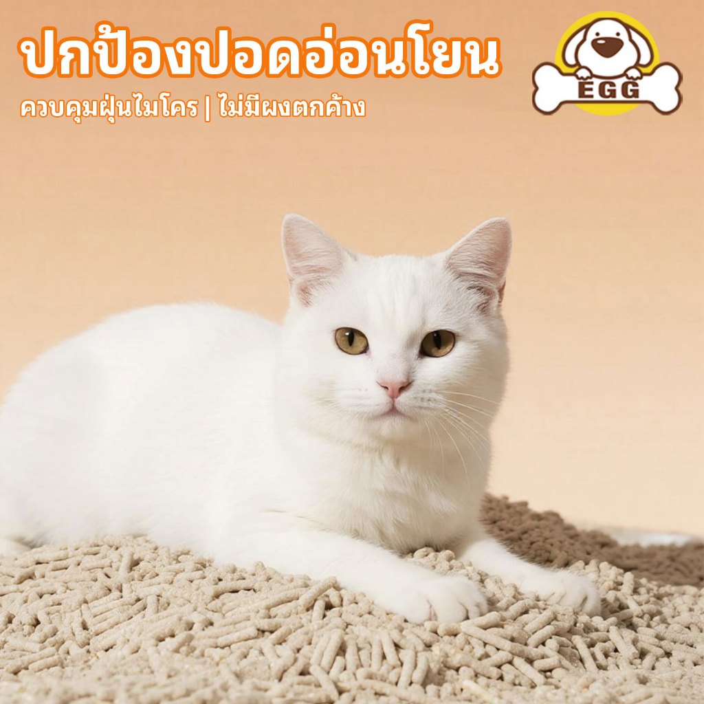 ภาพเพิ่มเติมของ 【บรรจุในกล่องเต็ม】EGG ทรายแมวเต้าหู้ 2KG/6L 4กลิ่น ทรายแมว กำจัดกลิ่น ผลิตจากกากถั่วเหลืองธรรมชาติ COD