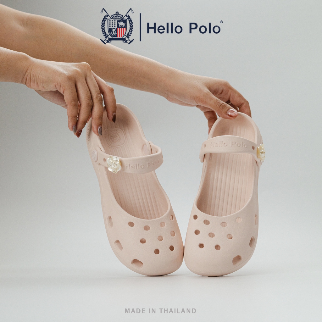 ภาพเพิ่มเติมของ Hello Polo รองเท้าแฟชั่นผู้หญิง รองเท้าแมรี่เจน ทรงบัลเล่ต์ ดีไซน์เรียบง่าย กันลื่นและทนทาน EVA แฟชั่นฤดูร้อน HP8075