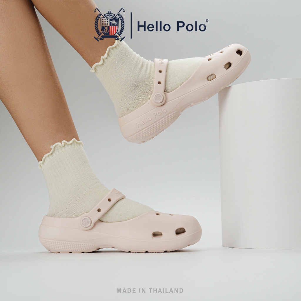 ภาพเพิ่มเติมของ Hello Polo รองเท้าแฟชั่นผู้หญิง รองเท้าแมรี่เจน ทรงบัลเล่ต์ ดีไซน์เรียบง่าย กันลื่นและทนทาน EVA แฟชั่นฤดูร้อน HP8075