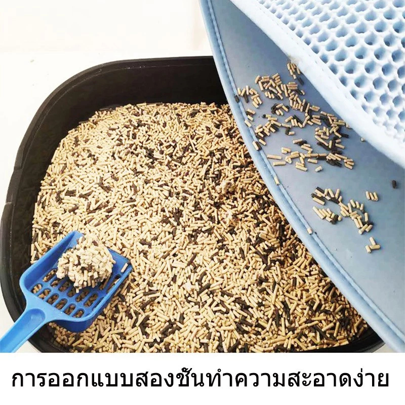 ภาพเพิ่มเติมของ (120*70CM) แผ่นดักทรายแมว พรมดักทรายแมว พรม 2 ชั้น EVA ช่วยดัก ทรายแมว ที่ติดตามเท้า แผ่น รอง ทรายแมว ขนาด ใหญ่