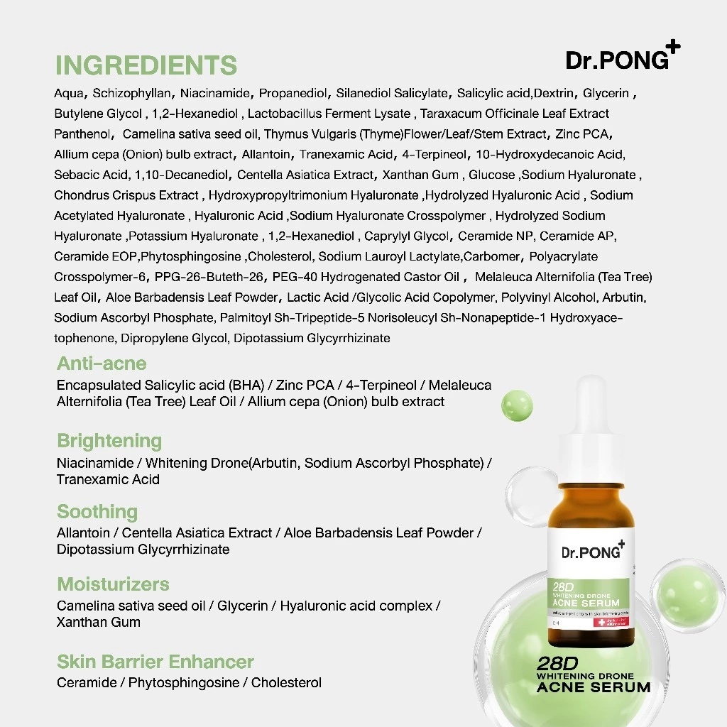 ภาพเพิ่มเติมของ Dr.PONG 28D Whitening Drone Acne Serum เป็นเซรั่มรักษาสิวที่ยังช่วยกําจัดจุดด่างดํา รอยสิว และรูปลักษณ์ที่คล้ํา