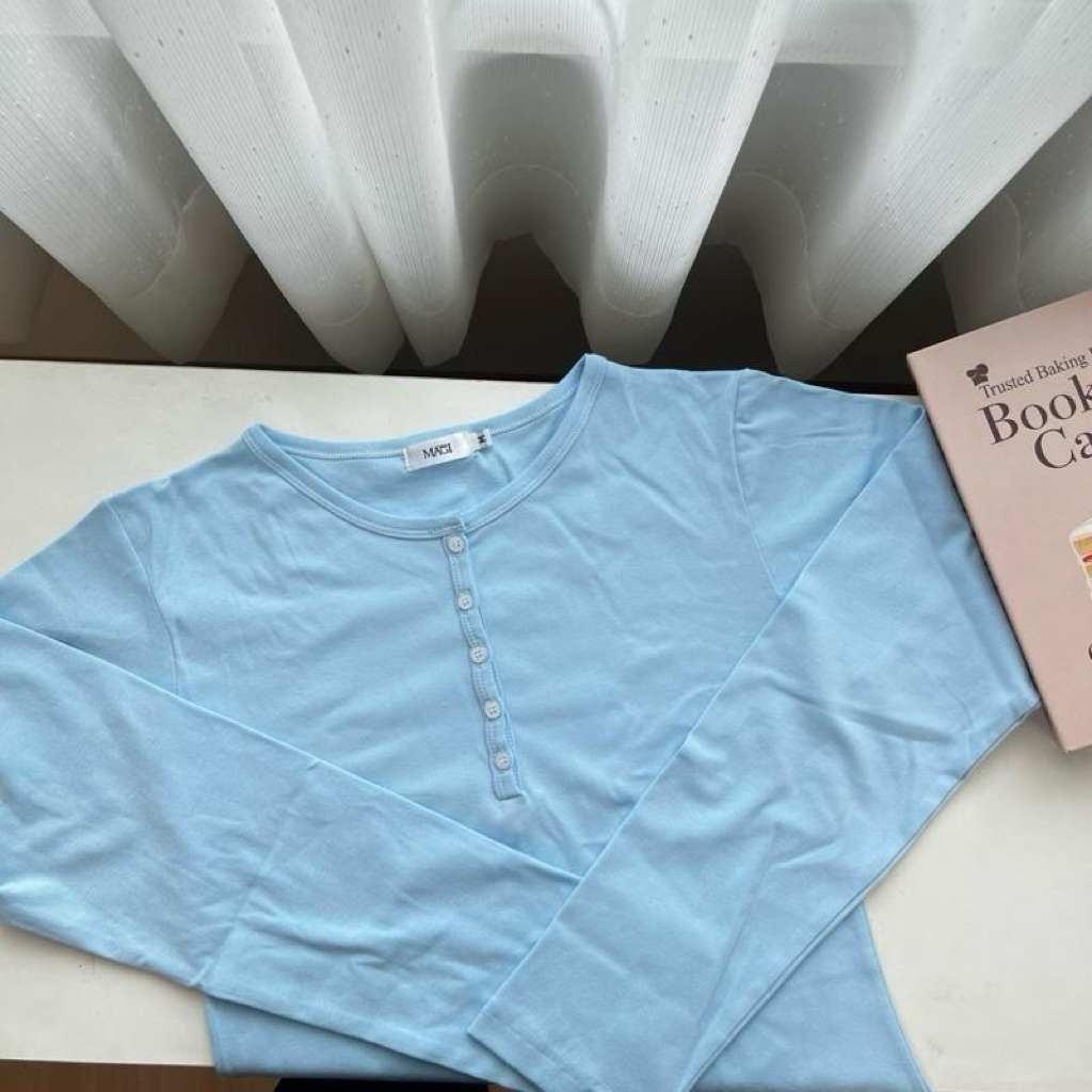 ภาพเพิ่มเติมของ (S-4XL) Olive Soft Long Sleeve เสื้อยืดแขนยาวแต่งกระดุม
