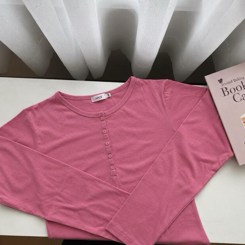 ภาพเพิ่มเติมของ (S-4XL) Olive Soft Long Sleeve เสื้อยืดแขนยาวแต่งกระดุม
