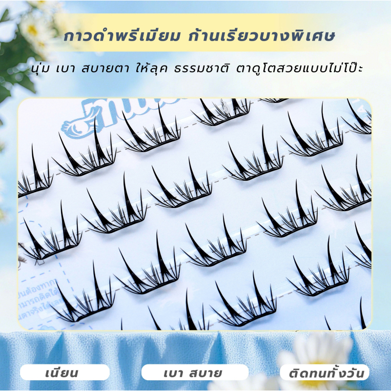 ภาพเพิ่มเติมของ MILAI G102 ขนตาปลอมกาวในตัว ไม่ต้องใช้กาว 8-13มม 36ช่อ เรียงเส้นธรรมชาติ